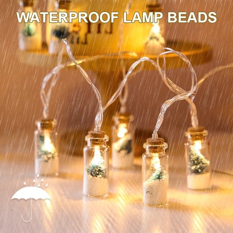 Dây Đèn LED 2M 10 Bóng Dùng Pin Trang Trí Giáng Sinh