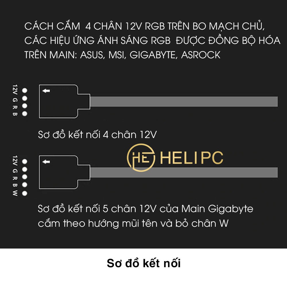 HUB chia LED 12v RGB 4 Pin hỗ trợ Main ASUS, MSI, GIGABYTE, ASROCK