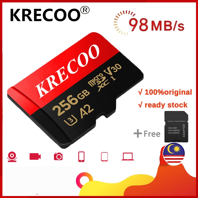 Thẻ Nhớ Kreco 256gb Micro A2 V30 Có Đầu Đọc Thẻ Nhớ Sd Cho Máy Tính Bàn Và Máy Tính