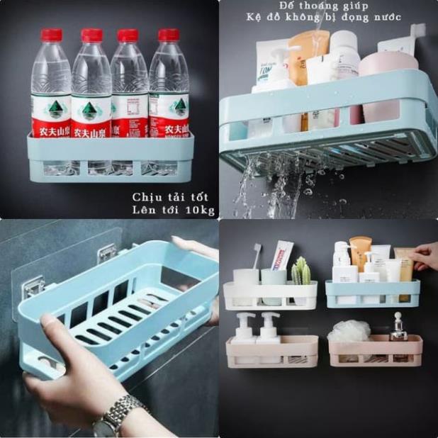 Kệ chữ nhật nhựa dán tường kèm miếng dán siêu chắc ( tuyển khách sỉ)