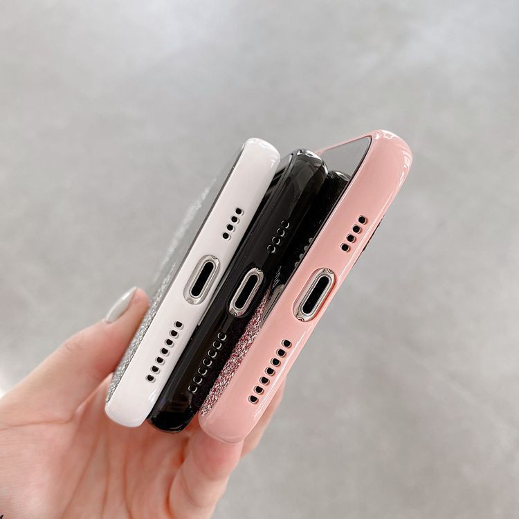 Nắp điện thoại long lanh cho iPhone 11 Pro MAX 6 6s 7 8plus x xs xr xsmax Gương trang điểm Điện thoại Shell Soft Back Cover Coque
