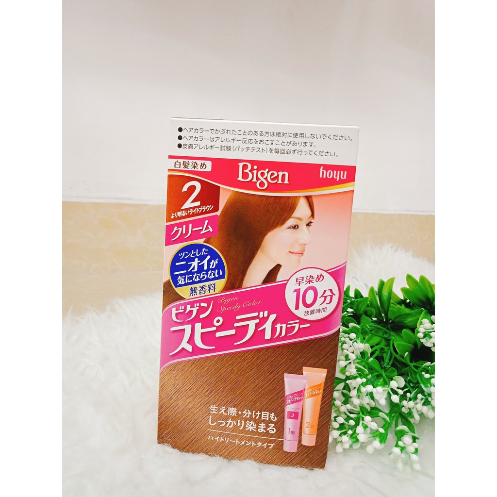Thuốc nhuộm tóc Nhật Bản Bigen Hoyu 2 dạng tuýp (màu nâu sáng chói)