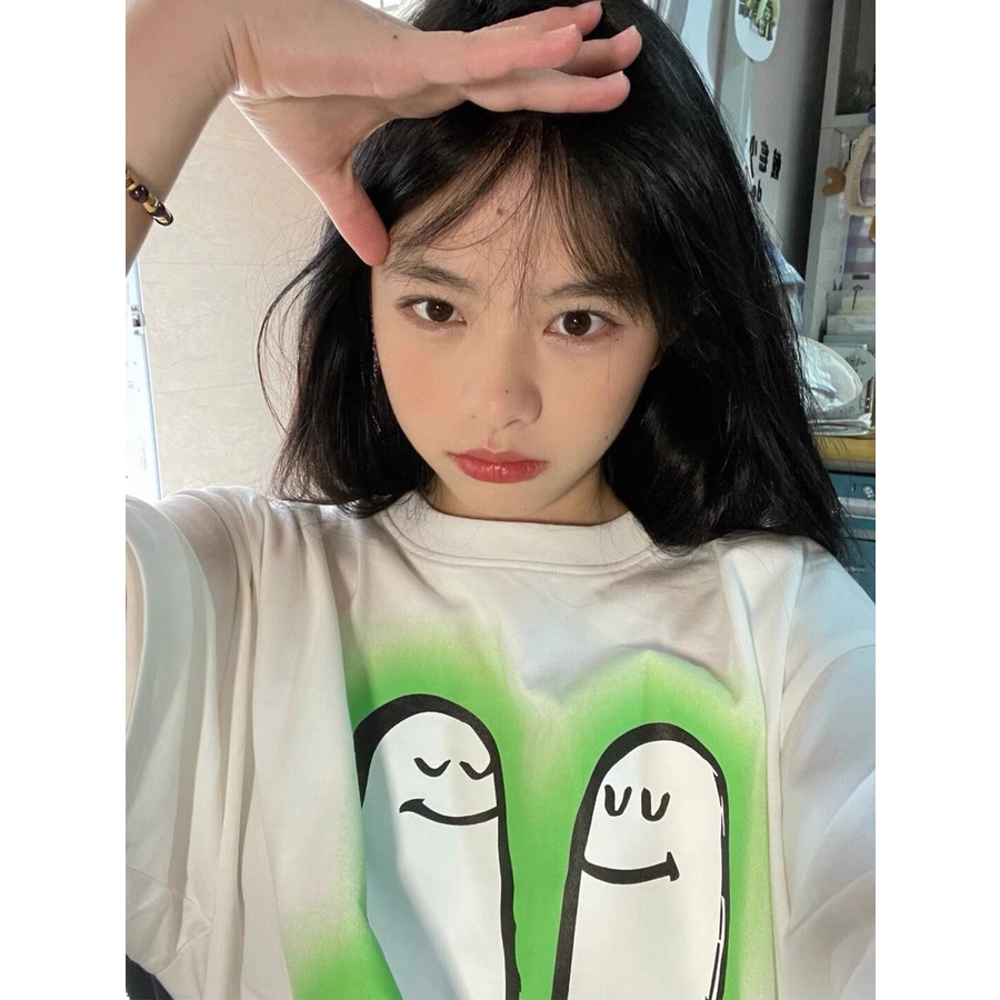 áo thun cototn tay lỡ dáng rộng unisex - bàn tay