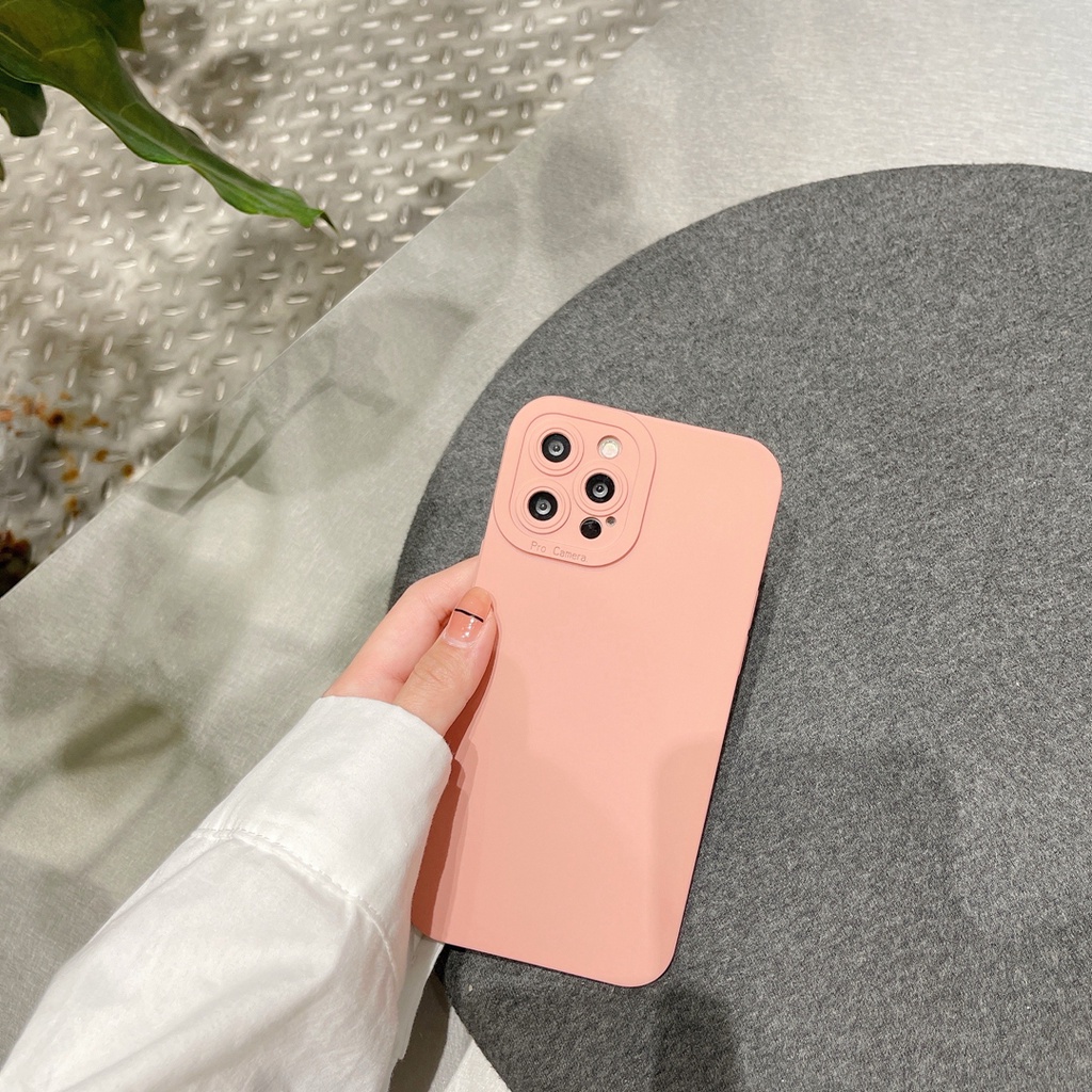 Ốp điện thoại mềm màu nâu / hồng đơn giản thích hợp cho Iphone 12 Pro Max 11 Pro Max Xs Max Xr X 7plus Ins13 Proamx