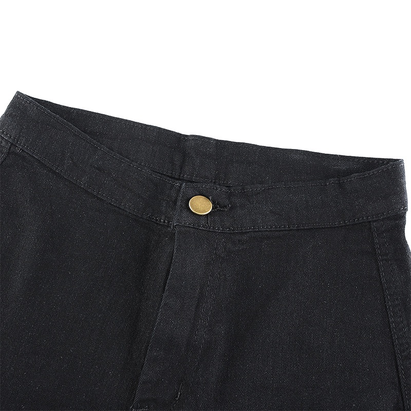 DUNEA Quần Short Jeans Lưng Cao Màu Sắc Đơn Giản Quyến Rũ Cho Nữ