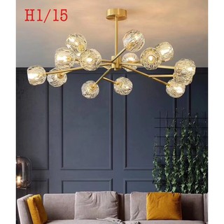 Đèn Chùm Trang Trí - Đèn Phòng Khách Hiện Đại 15 Bóng Cao Cấp Phong Cách Châu Âu-Có Kèm Bóng Đèn Led - Bảo Hành 2 Năm