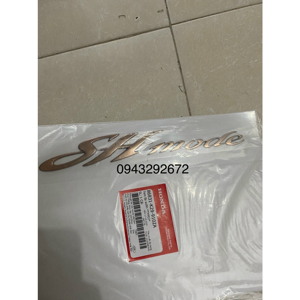 Tem Chữ Nổi Sườn Sh Mode 2015 - 2019 Honda Màu Vàng