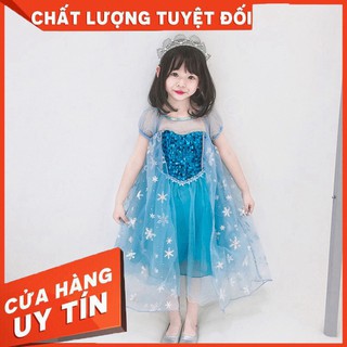 Váy Elsa bé gái Đầm công chúa hóa trang Elsa dài
