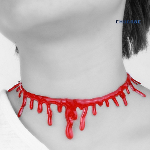 Vòng Cổ Choker Họa Tiết Máu Không Đều Phong Cách Halloween