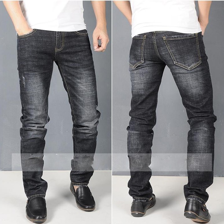 Quần Jean Nam Đen Xước Nhẹ Thời Trang Trẻ Trung