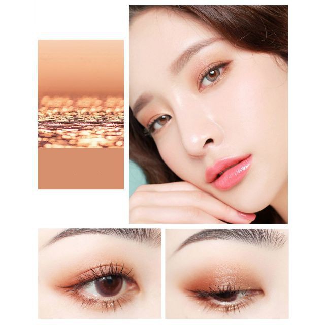 Bảng phấn mắt nhũ 18 ô lấp lánh phấn mắt trang điểm bảng màu hồng cam makeup siêu xinh ZENTOP