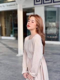 [Ảnh thât] Váy Babydoll dài tay thắt eo