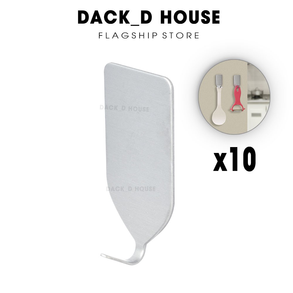 [ COMBO 10 MÓC ] Móc dán tường inox SUS 304 kèm keo dán 3M Dack D House