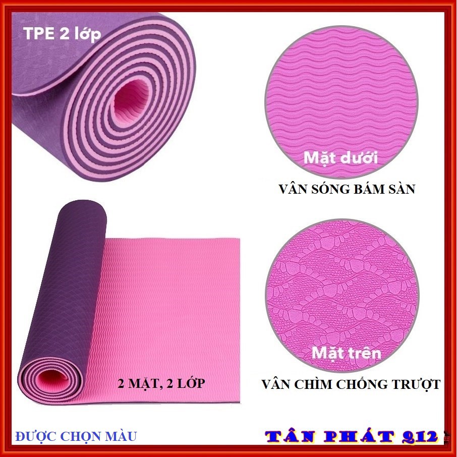 THẢM YOGA 2 LỚP, SIÊU ÊM, CHỐNG TRƯỢT