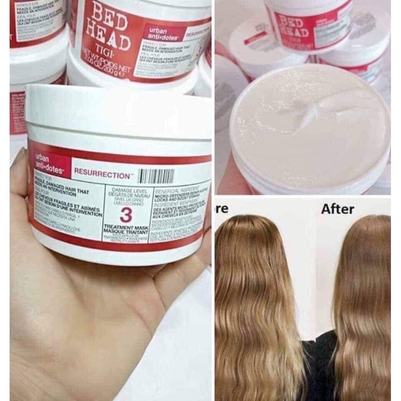 Hấp phục hồi TIGI BED HEAD chữa trị hư tổn mức độ màu đỏ 200ml  Auth