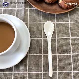 Thìa vỏ xà cừ truyền thống -ăn kem xúc gia vị thìa cafe - size s - ảnh sản phẩm 1