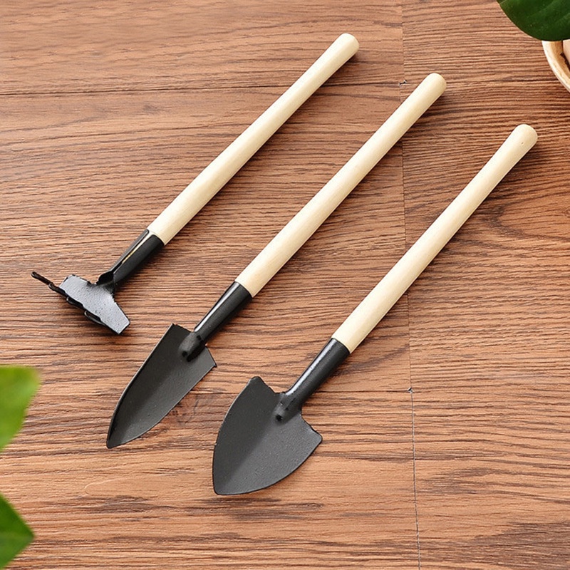 Bộ Cuốc Xẻng Mini Trồng Cây Cảnh - Dụng Cụ 3 Món Chăm Sóc Cây Cảnh Bonsai, Làm Vườn, Chăm Xương Rồng