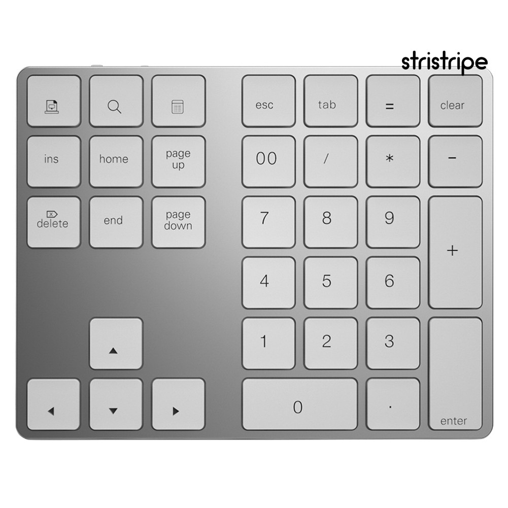 STR Portable Aluminum 34 Keys Wireless Bluetooth Keyboard Keypad for MacBook Air/Pro