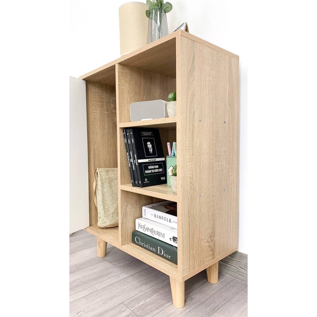 Kệ tủ sách để đồ Tapi đa tầng có cánh tủ thông minh phòng khách- GP130.41