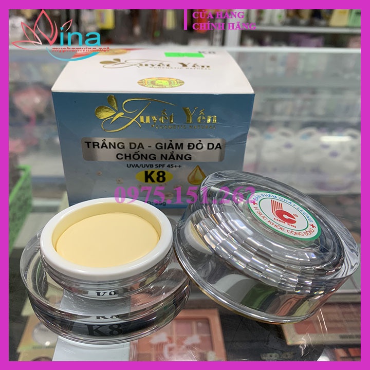 Kem TUYẾT YẾN trắng da - giảm đỏ da - chống nắng K8 25gr