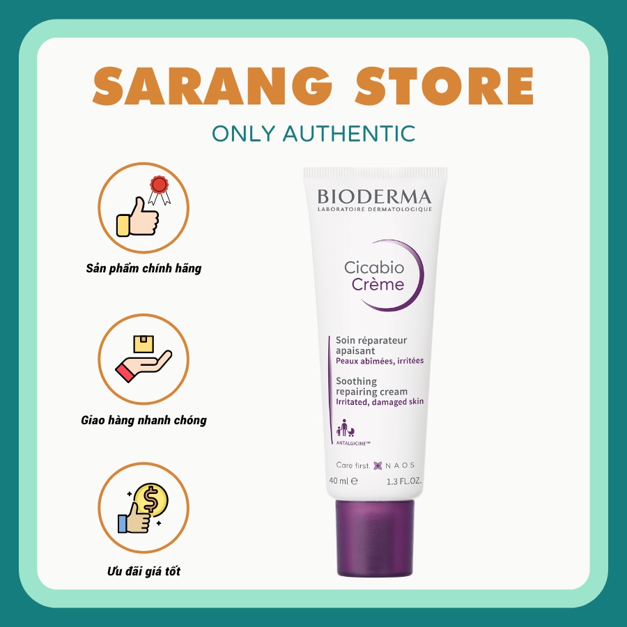 Kem dưỡng ẩm phục hồi da Bioderma Cicabio Cream 40ml [Sarang Store]