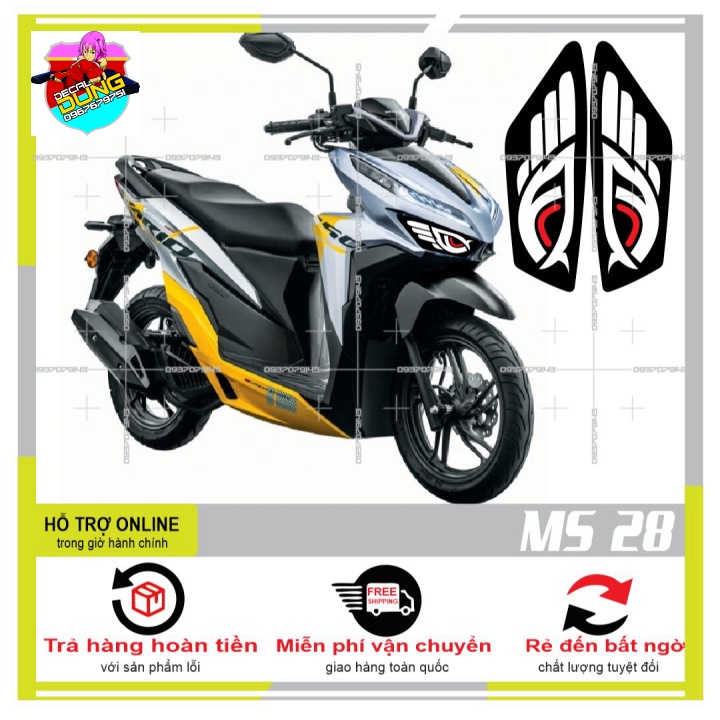 DECAL DÁN ĐÈN SƯƠNG MÙ XE VARIO 2020 (DECAL TRONG SUỐT) MS 28 - DUNG DECAL