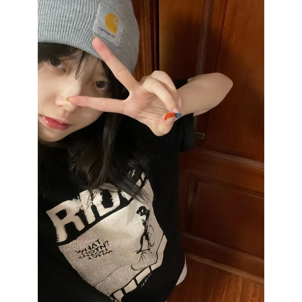 NRVP Áo Thun Nữ Oversize Cổ Tròn Thời Trang Hàn Quốc