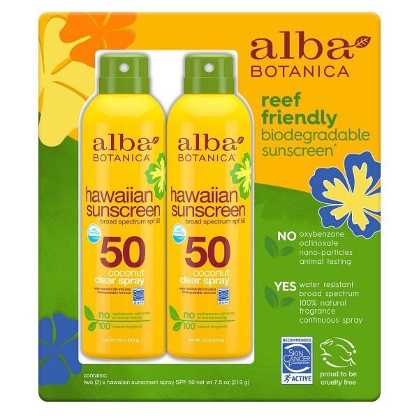 SÉT 2 CHAI   Xịt Chống Nắng Alba Botanica SPF 50