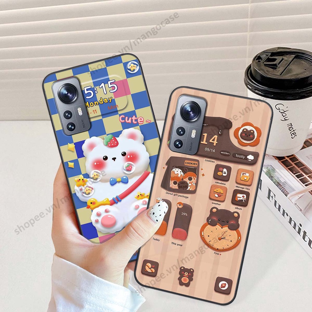 Ốp lưng Xiaomi 12 / Xiaomi 12 Pro hình gấu, thỏ, đồng hồ cute dễ thương