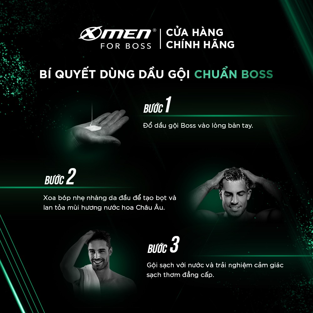 Dầu gội nước hoa X-Men For Boss Motion - Mùi hương năng động phóng khoáng 650g