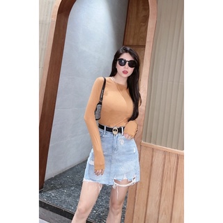Áo thun nữ cổ tròn dài tay