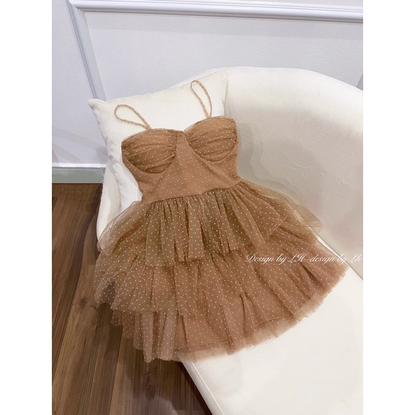 Đầm cup ngực ren bi chân tầng