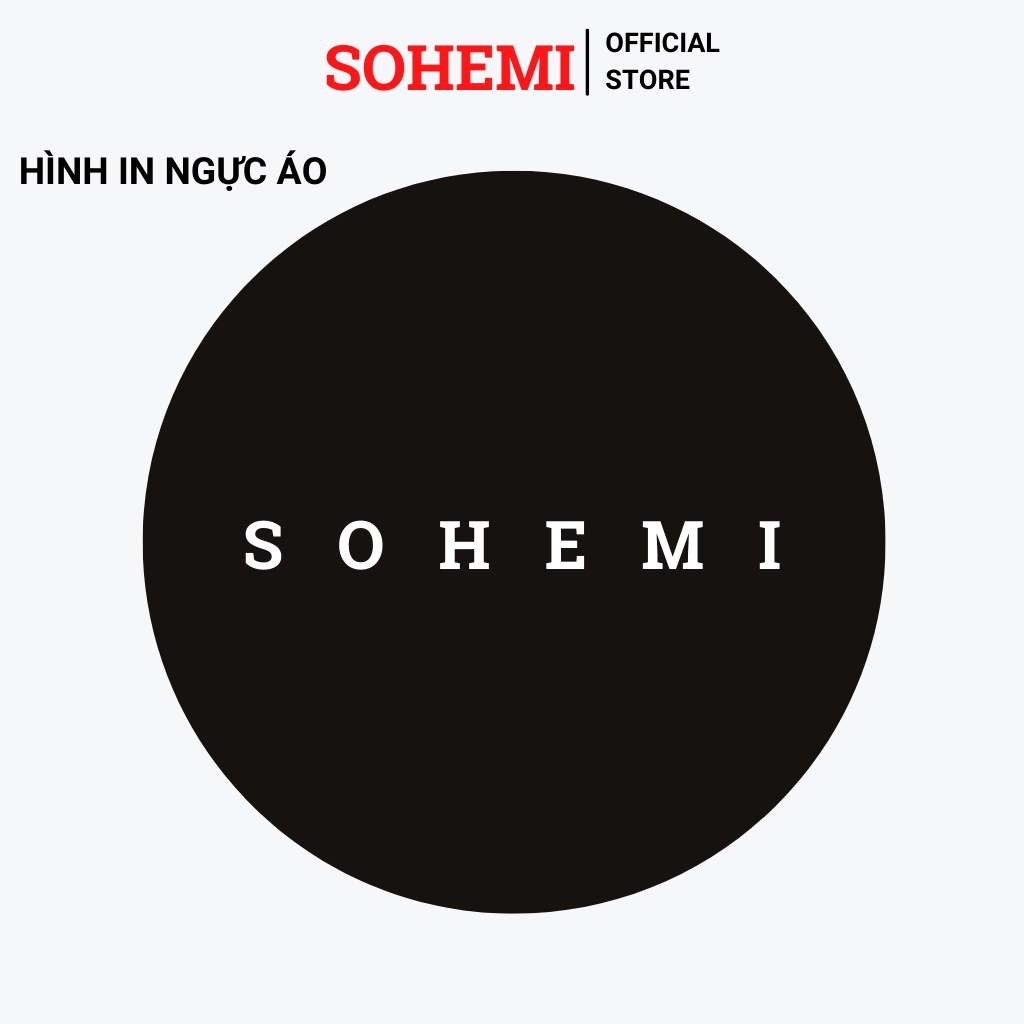 Áo thun nam in logo SOHEMI đen trắng cổ tròn vải cao cấp co giãn 4 chiều