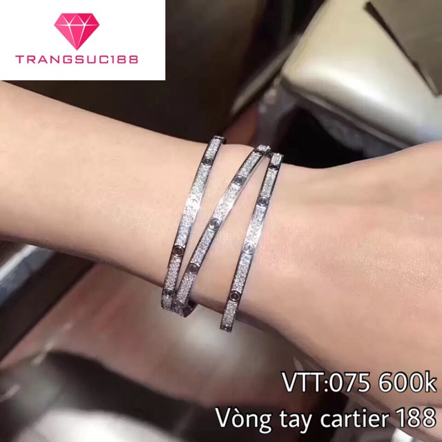 Vòng Cartier 2 Hàng Hột Mỏng