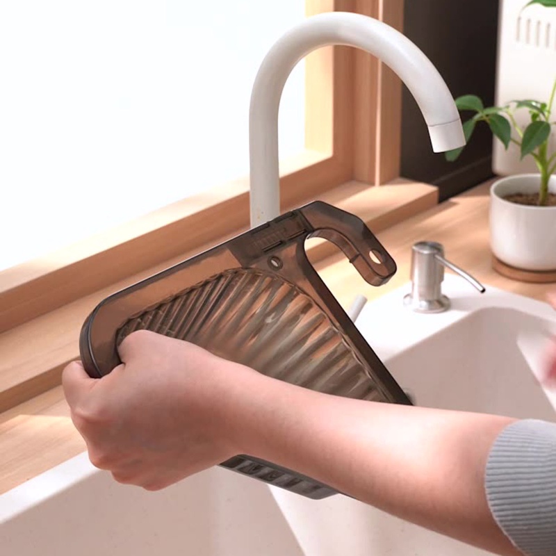 Giỏ Treo Vòi Nước Cỡ Lớn Có Tay Cầm Thu Gọn Tiện Dụng