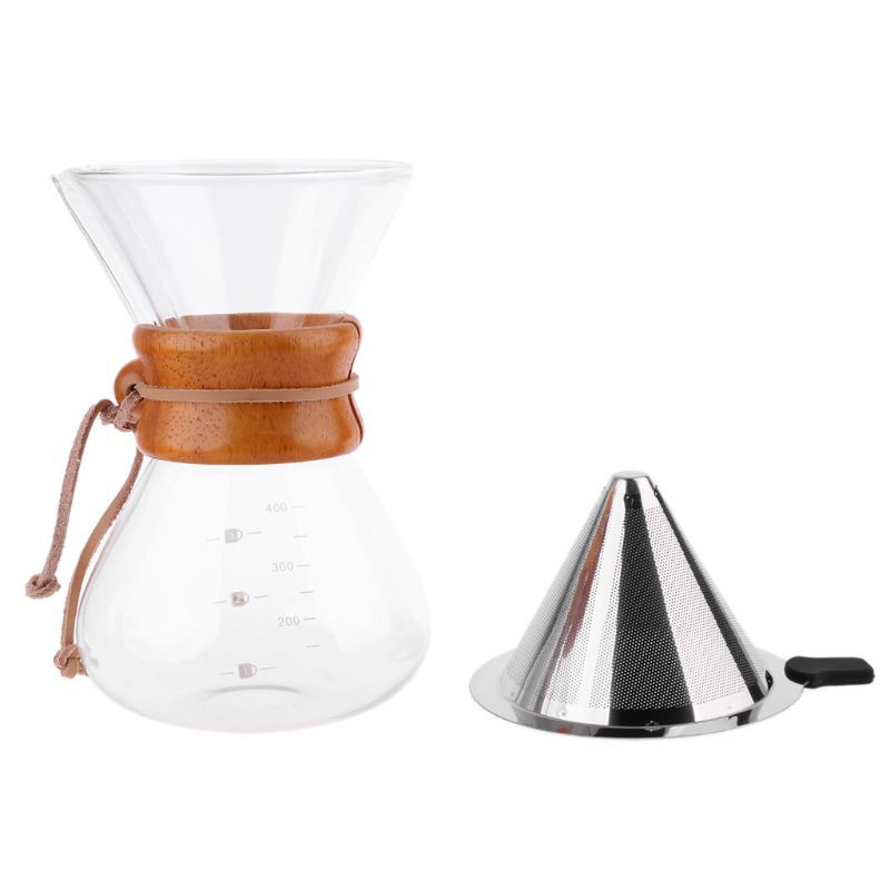 Bình pha cà phê Chemex bằng thủy tinh chịu nhiệt tiện dụng