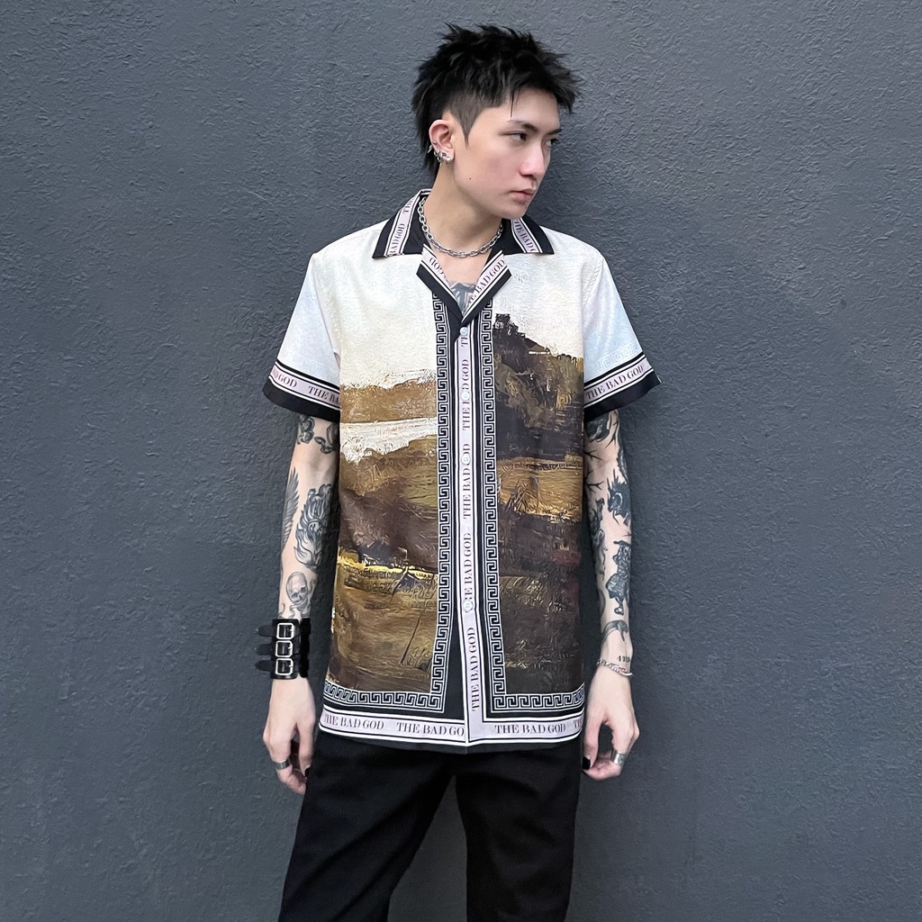 [Mã BTS23 giảm đến 30k đơn 150k] Áo sơ mi The Bad God Leopard cuban shirt