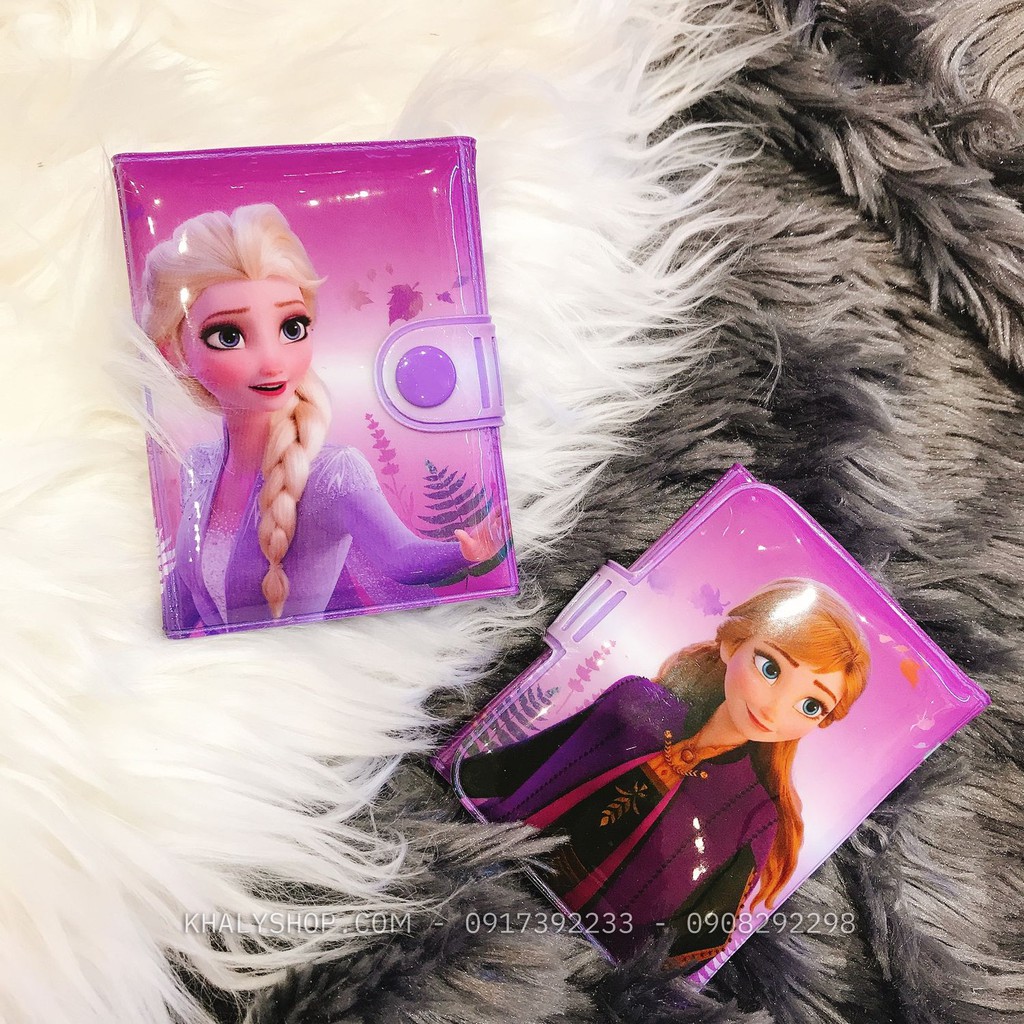 Bóp ví tiền dọc 2 mặt hình công chúa Anna Elsa (Frozen 2) màu tím cho bé gái (Thái Lan) - 120NFZ91797 - (7.5x1x10cm)