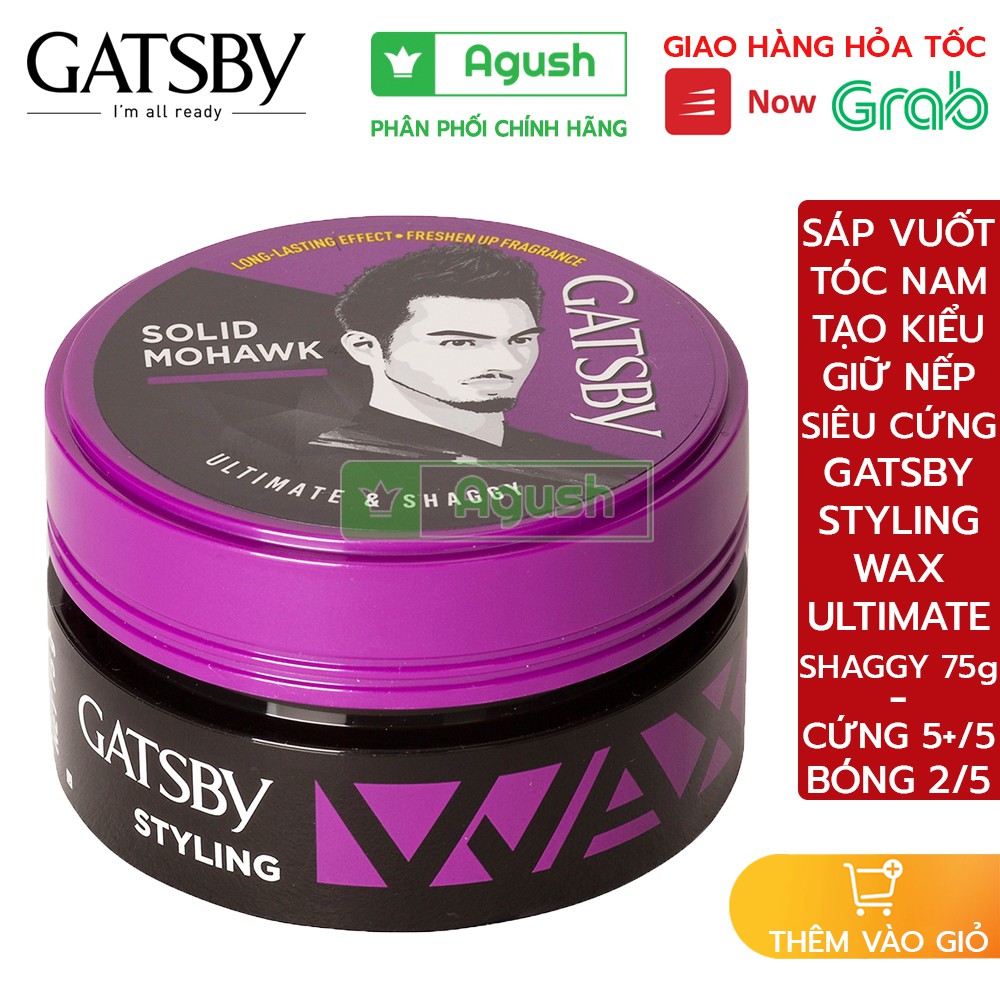 Sáp vuốt tóc nam tạo kiểu giữ nếp tóc siêu cứng Gatsby Styling Wax Ultimate Shaggy 75g chính hãng thơm bóng giá rẻ tốt