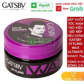 Sáp vuốt tóc nam chính hãng thơm tạo kiểu tóc Gatsby Styling Wax Ultimate Shaggy lọ 75g giữ nếp siêu cứng bóng giá rẻ