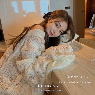  Áo Sweater Tay Dài Cổ Tròn Dáng Rộng Cổ Điển Phối Đồ Thời Trang Cho Nữ