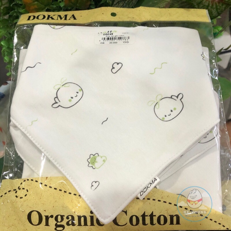 [DS048] Khăn/yếm tam giác cúc bấm cotton Dokma