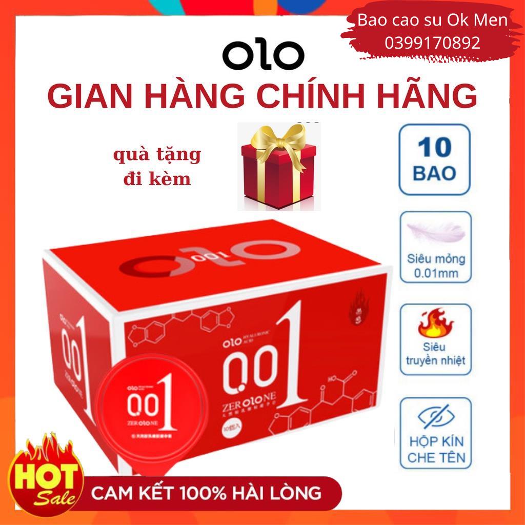 Bao Cao Su OLO 001 Đỏ, bcs Trơn, Siêu Mỏng, Nhiều Gel Bôi Trơn, Truyền Nhiệt hộp 10 BCS