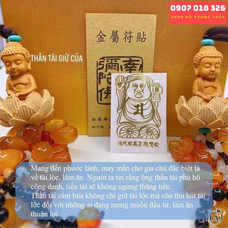Miếng Dán Điện Thoại Tài Lộc THẦN TÀI GIỮ CỦA Đẹp Lung, Linh Phù Hợp Các Loại Điện Thoại, Laptop, Bỏ Ví