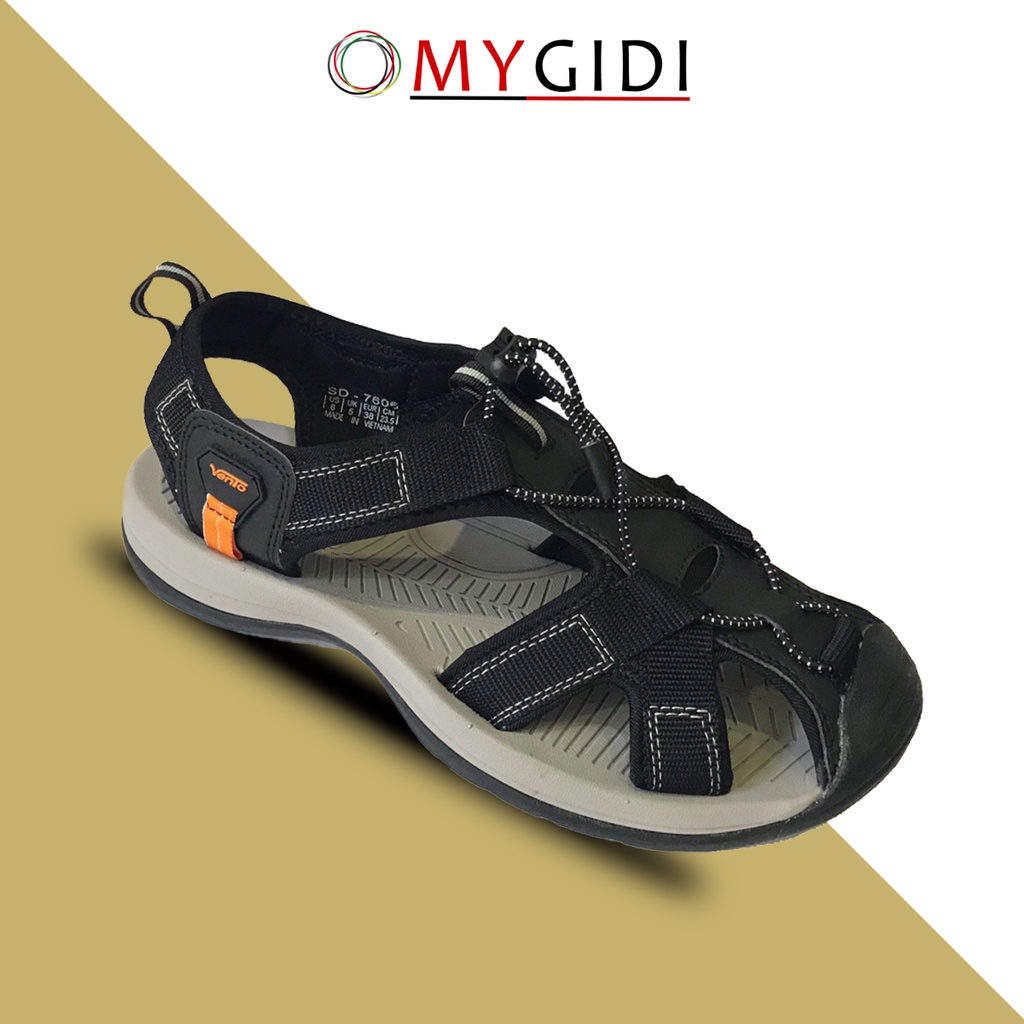 Giày Sandal Bít Mũi Vento Nam VNXK Đi Học Đi Làm Đi Du Lịch Đạp Xe Màu Đen Mã NV7606
