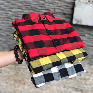 Áo Sơ Mi Flannel Caro Đỏ Đen