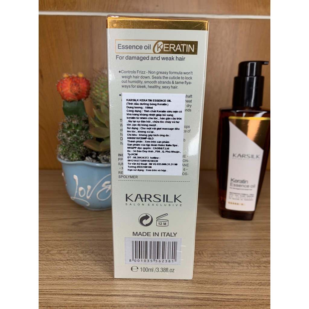 Tinh Dầu Dưỡng Tóc Karsilk Keratin Essence Oil Dùng Cho Tóc Yếu Và Hư Tổn 100ml