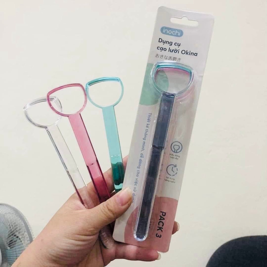 Đồ cạo lưỡi tròn, dụng cụ vệ sinh lưỡi, làm sạch chăm sóc răng miệng Nhật Bản Inochi Okina giảm hôi miệng