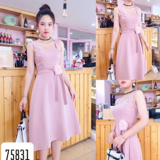 Đầm 2 dây đính ngọc