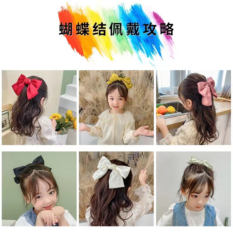Kẹp Tóc Đính Nơ Cỡ Lớn Thời Trang Hàn Quốc Xinh Xắn Cho Bé Gái